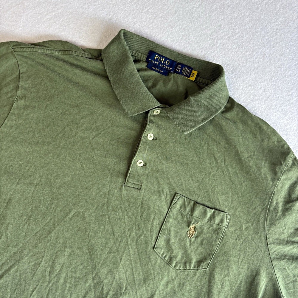 Polo Ralph Lauren Green Pocket Logo Embroidered Classic Fit Polo Men's XXL